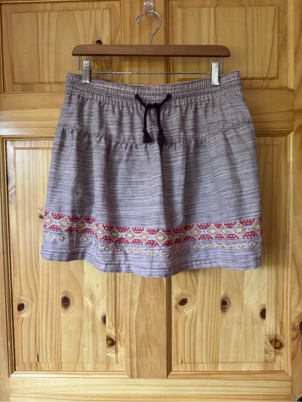 Woolrich Boho Embroidered Drawstring Waist Women’s Skirt size medium